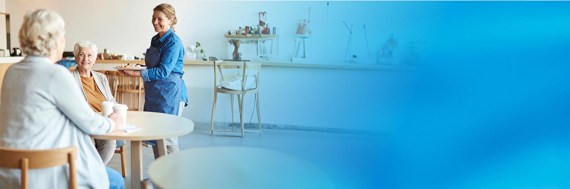 Besucherbereich in der Caféteria des Kreiskrankenhauses Prenzlau