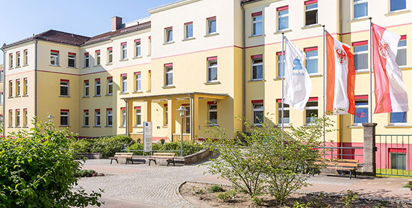 Außenansicht des Krankenhaus in Templin