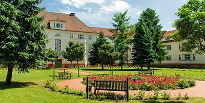 Außenansicht des Kreiskrankenhaus in Prenzlau
